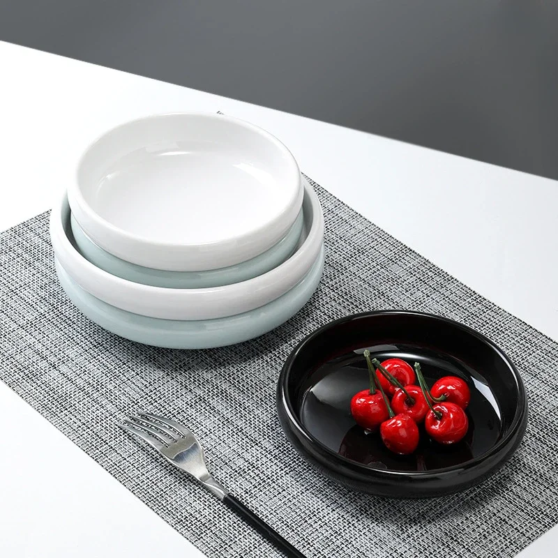 Ceramic Dinner Plate Nordic Western Steak Dish Restaurant Tableware Storage Tray Fruit Snack Plate White Porcelain Dinner Dish