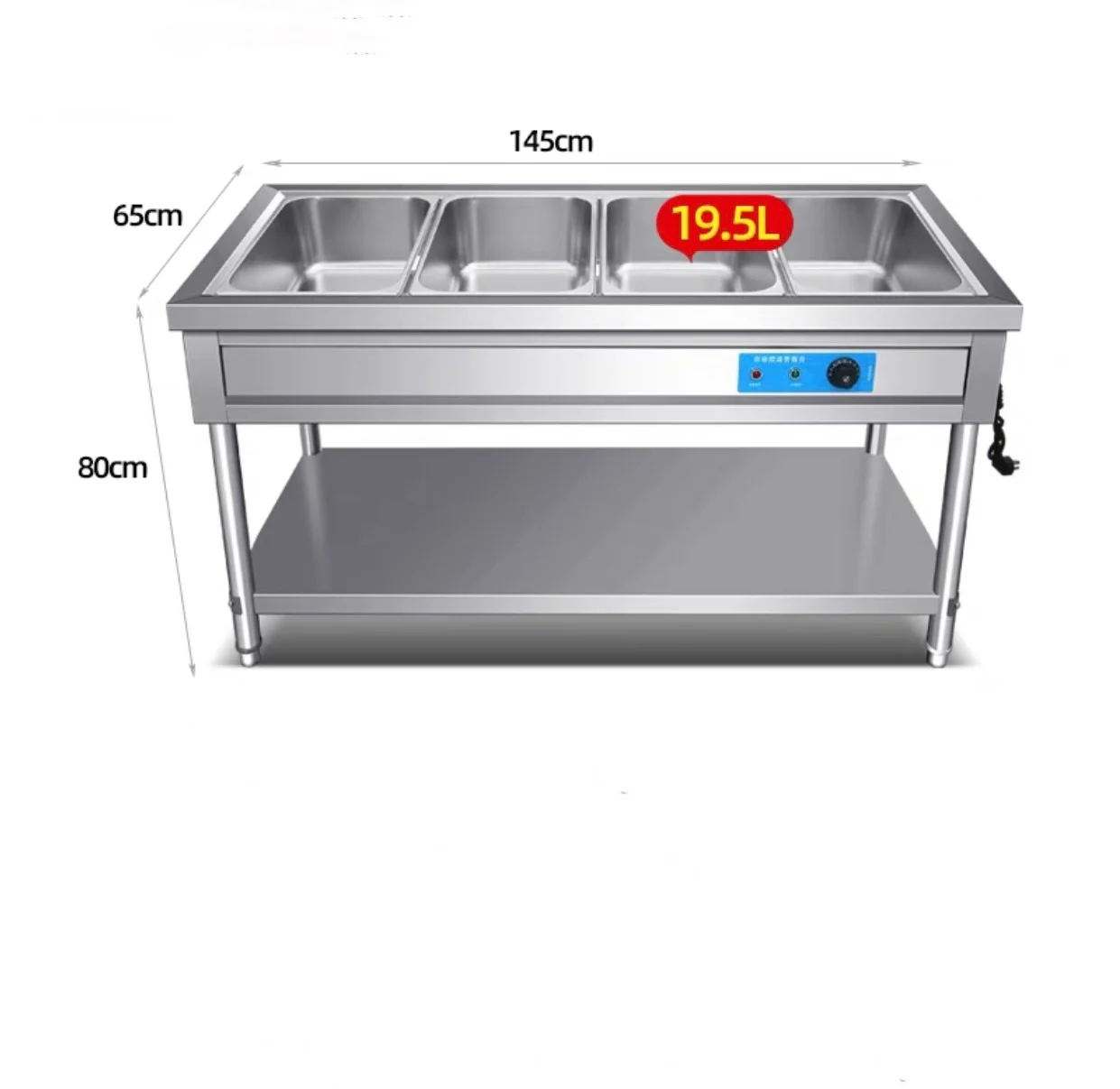 Commercial Kitchenware Electric Food Warmer Bain Marie Stainless Steel Glass Display Buffet
