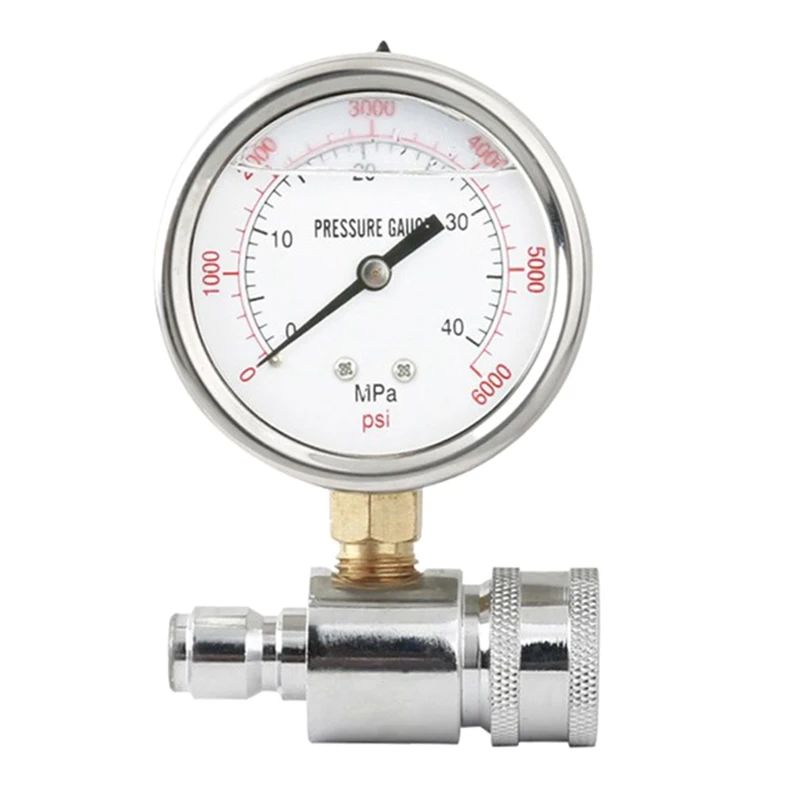 

Pressure Washer Gauge Proof Pressure 0-6000 3/8-Inch Quick Connection