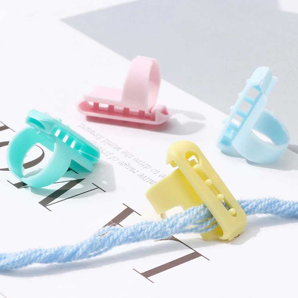 

16Pcs Finger Yarn Separators Bright Colored Durable Knitting Assist Yarn Guide Ring Holder Crochet Tool Knitting Tool