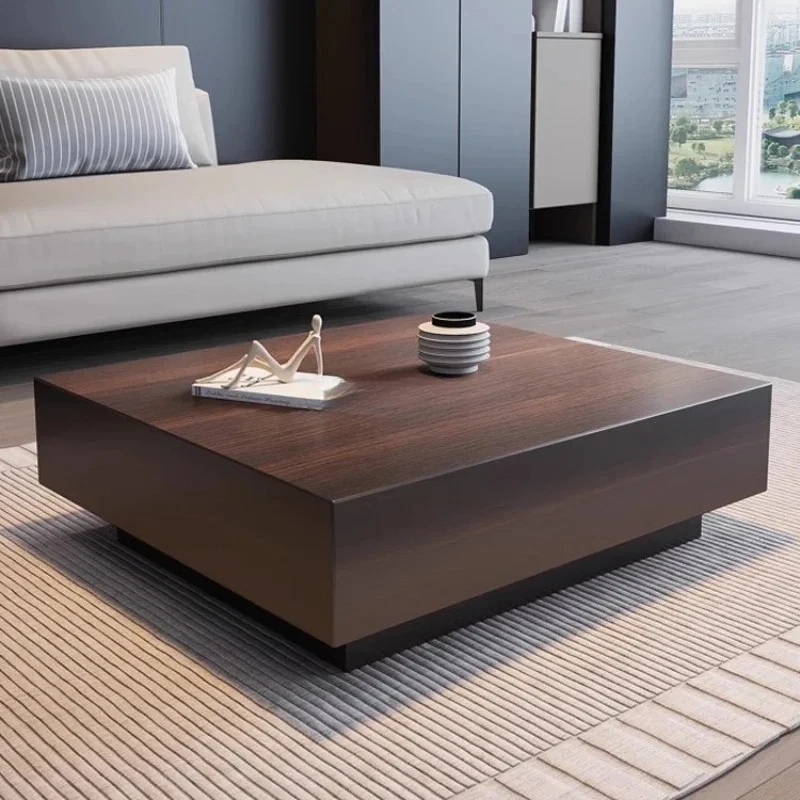

Modern simple small apartment living room light luxury Italian high-end solid wood coffee table