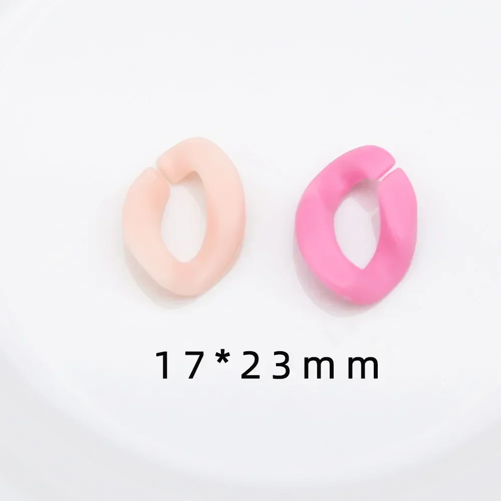 50 Pieces  17 * 23mm  Matcha Color  Open Plastic Chain Insert Ring  DIY Charm Making Necklace Bracelet Bag Chain Accessories