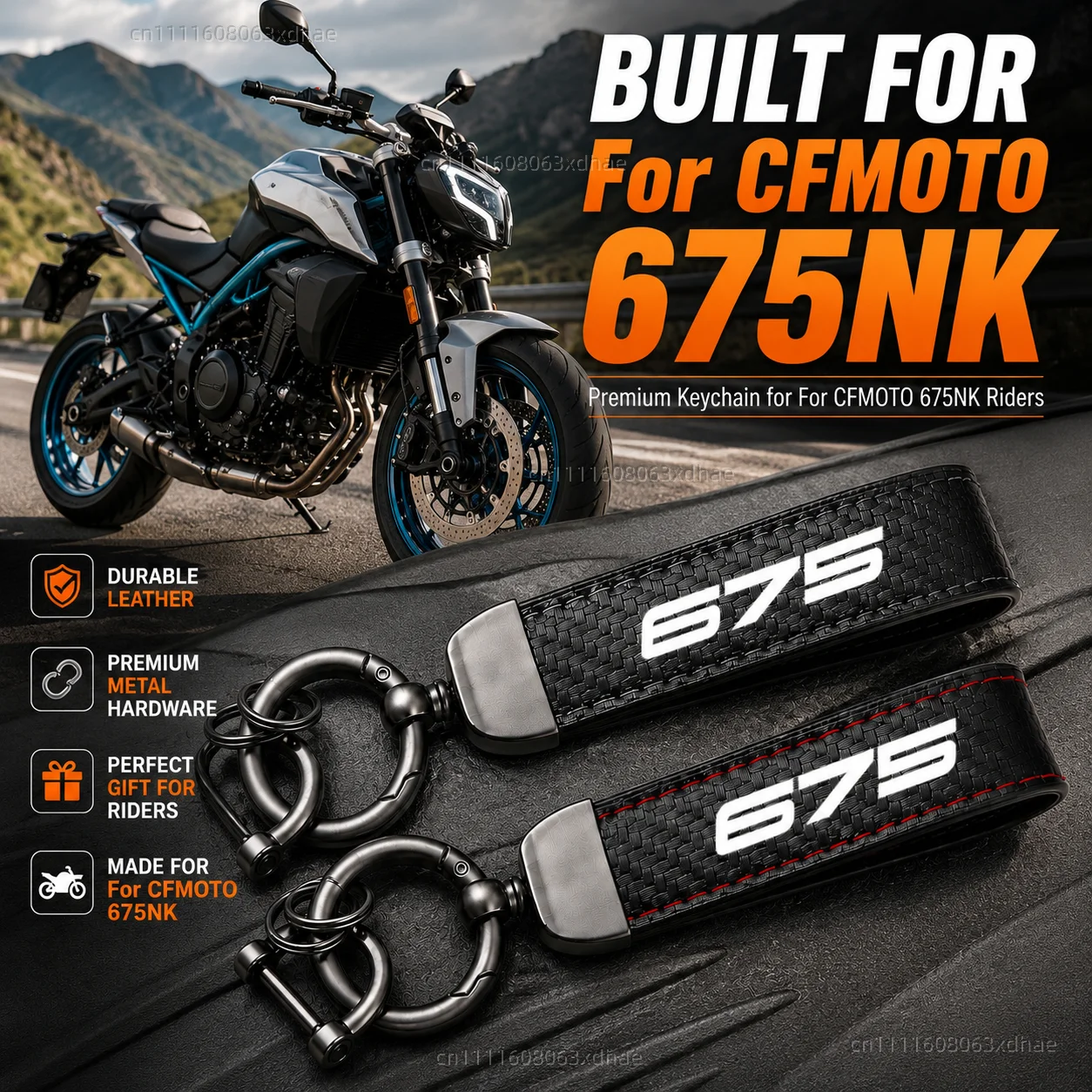 High-Grade Leather Motorcycle Keychain Holder Keyring Accessories For CFMOTO 675NK 675sr 675sr-r 675 SR SR-R NK