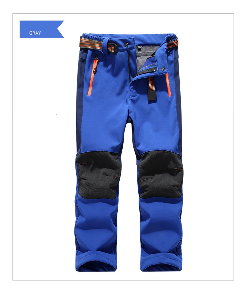 Wasserdichte Outdoor-Hosen für Kinder, warme Hosen, sportliche, winddichte Kletter-Leggings, Patchwork-Softshell-Outfits, Kinderbekleidung – Detail 12