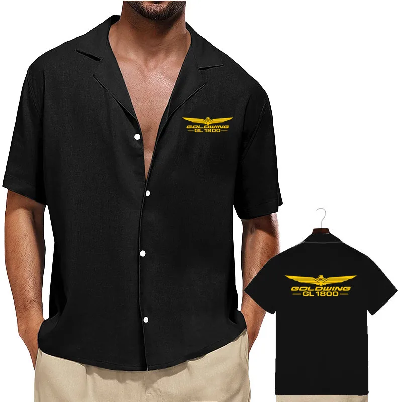 Hot official website brand men's shirt short sleeve goldwing gl1800 3D Printed High quality cotton and linen loose men's T shirt