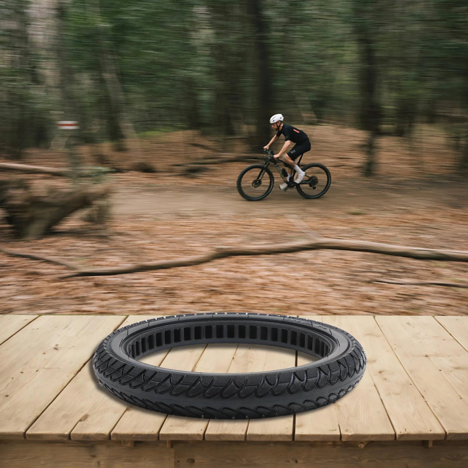 

Off-road Cycling Mountain Biking Outer Diameter 372mm Bicycle Solid Tire Puncture-resistant Tire Excellent Grip
