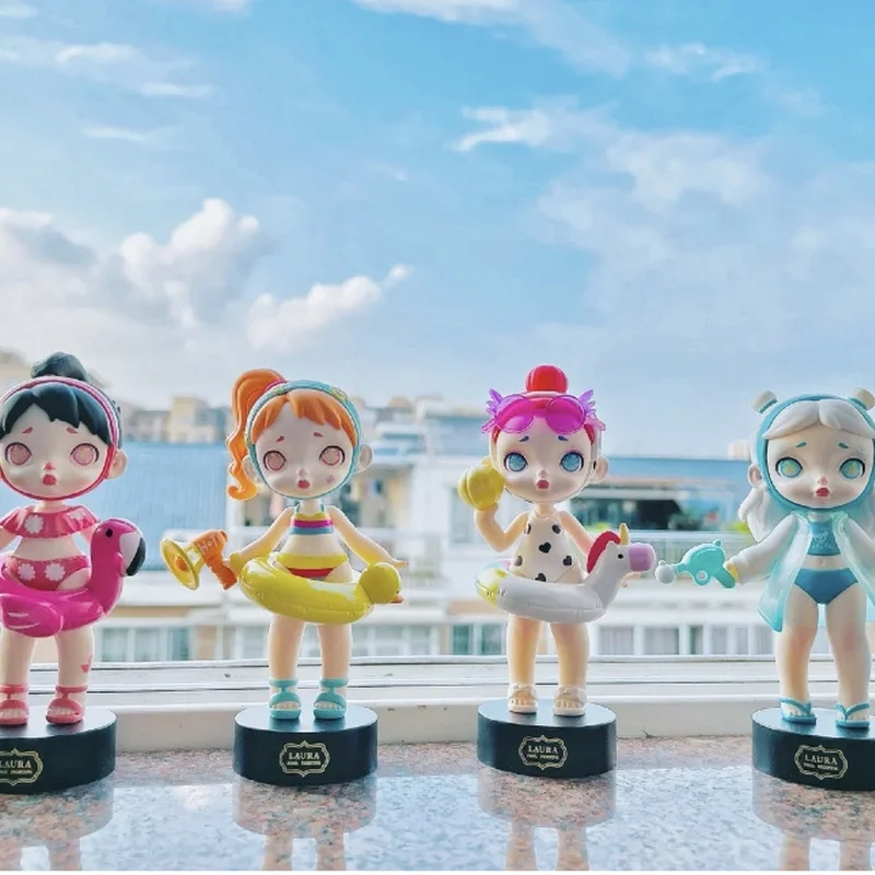 Hot items Original Laura Pool Party Series Blind Box Kawaii Cartoon Action Figure Doll Trendy Toys Model Desktop Ornaments Gift