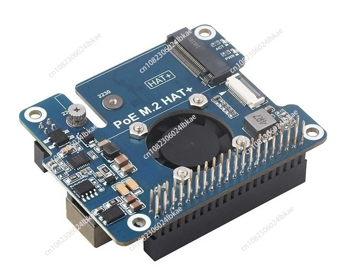 For PCIe to M.2 expansion board with PoE power supply, support NVMe protocol M.2 interface HAT + standard