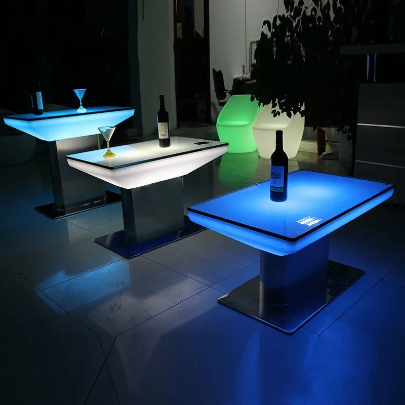 Bar ktv luminous coffee table table clear bar music dining bar table and chairs rectangular table creative sofa booth