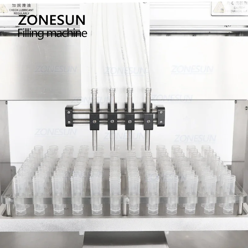 ZONESUN ZS-XYZ4 液体充填機 4 ヘッドセラミックプランジャーポンプバイアルチューブ化学薬品包装生産ライン