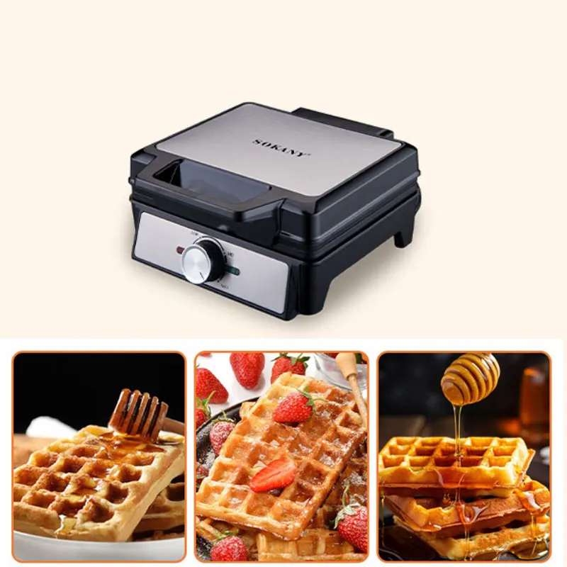 

1600W Waffle Maker,Household Multifunctional Electric Breakfast Machine, Double-Sided Heating,Adjustable Temperature Controlled