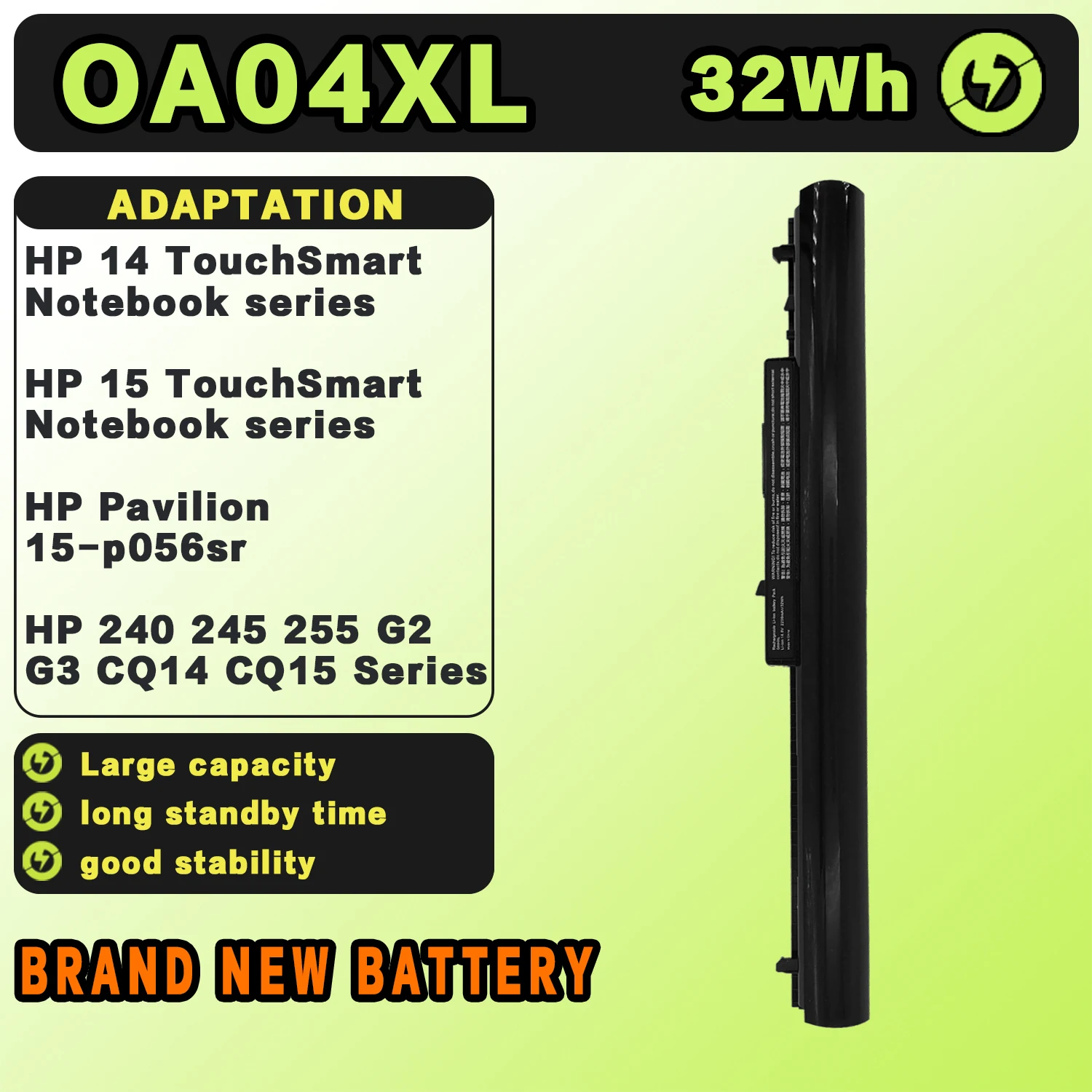 SAT OA04XL New Laptop Batteries Replacement For HP 240 245 255 G2 G3 CQ15 CQ14 14/15 TouchSmart Notebook HSTNN-LB5S 14.8V32W