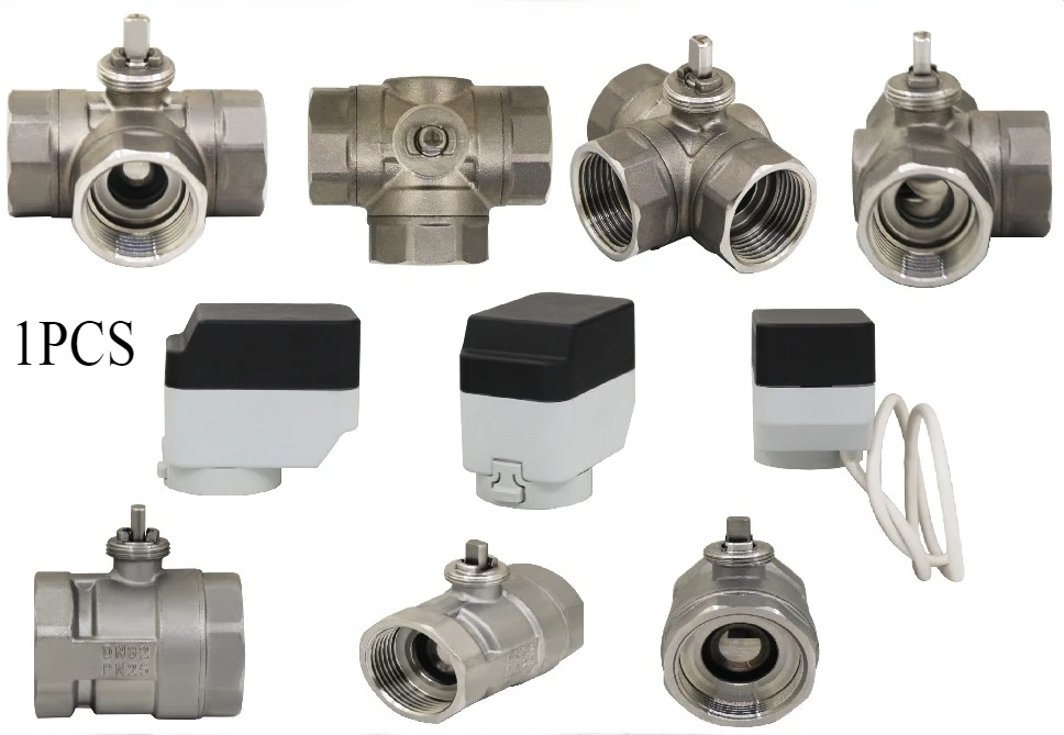 1PCS DN15/20/25/32/40 Stainless steel Motorized Control Valve 2-way 3-way Electric Thread Ball Valve Body M24*1.5 replacemet
