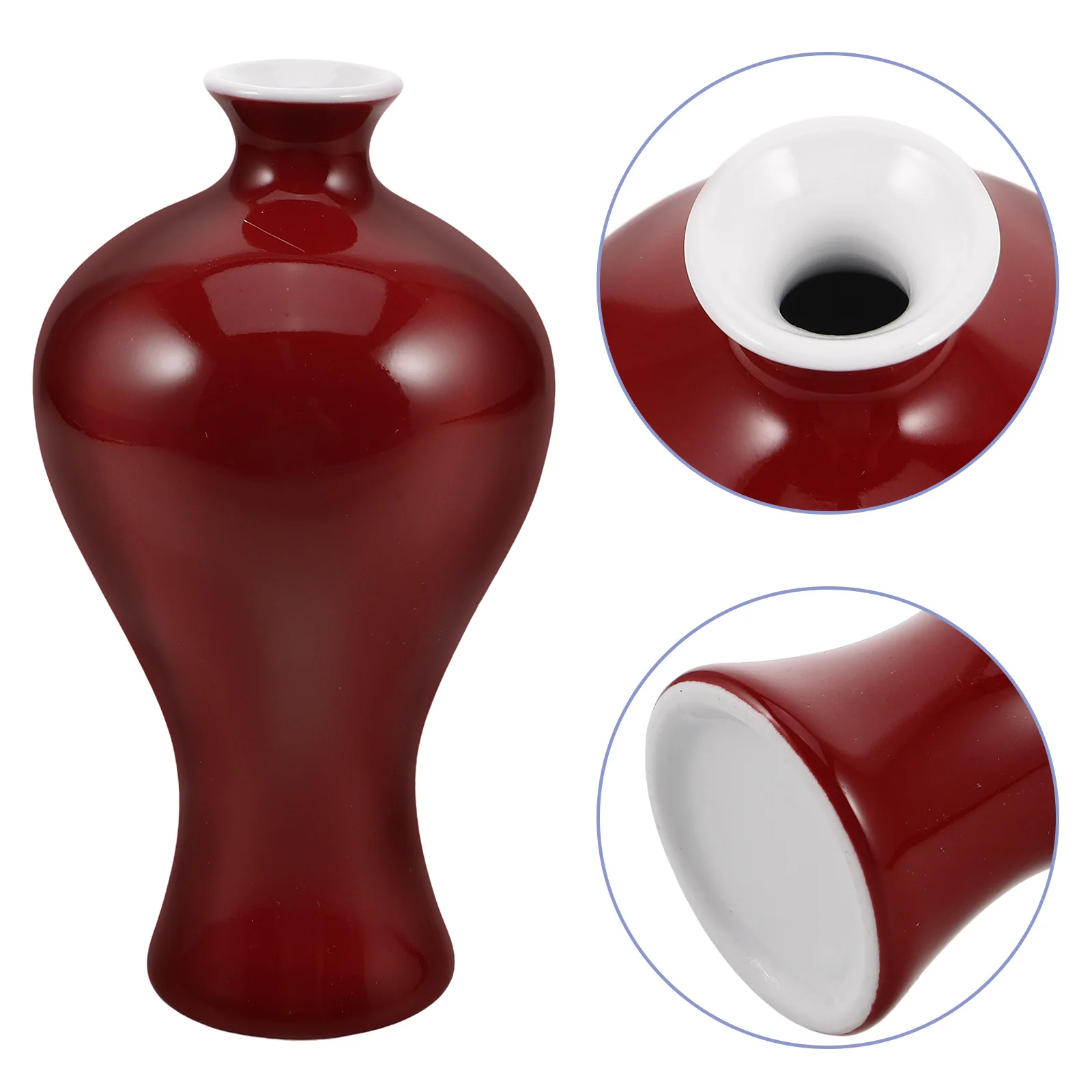 

Red Ceramic Vase Vintage Style Flower Arrangement Vase Wedding Table Mantel Home Decor Loose Tea Tin Ceramic Vases