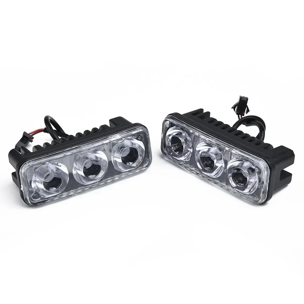 Super Xenon White 3 LED Daytime Running Light Kits 2pcs, 3 LEDs, White, 6000K ~ 7000K, 9W, 12V, Universal Fitment