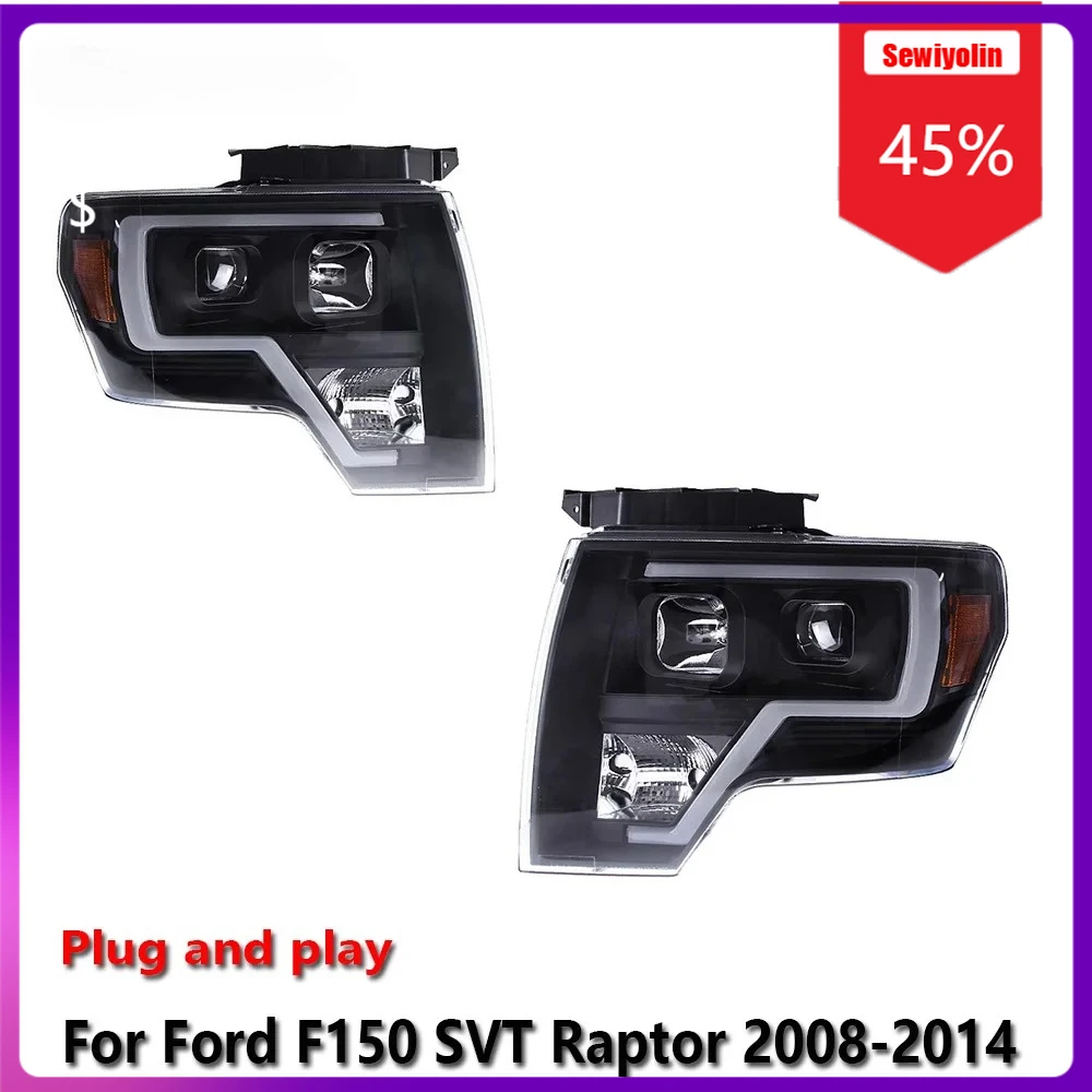 

Sewiyolin автомобильные фары светодиодные лампы в сборе для Ford F150 SVT Raptor 2008-2014 противотуманные фары DRL тормозной указатель поворота