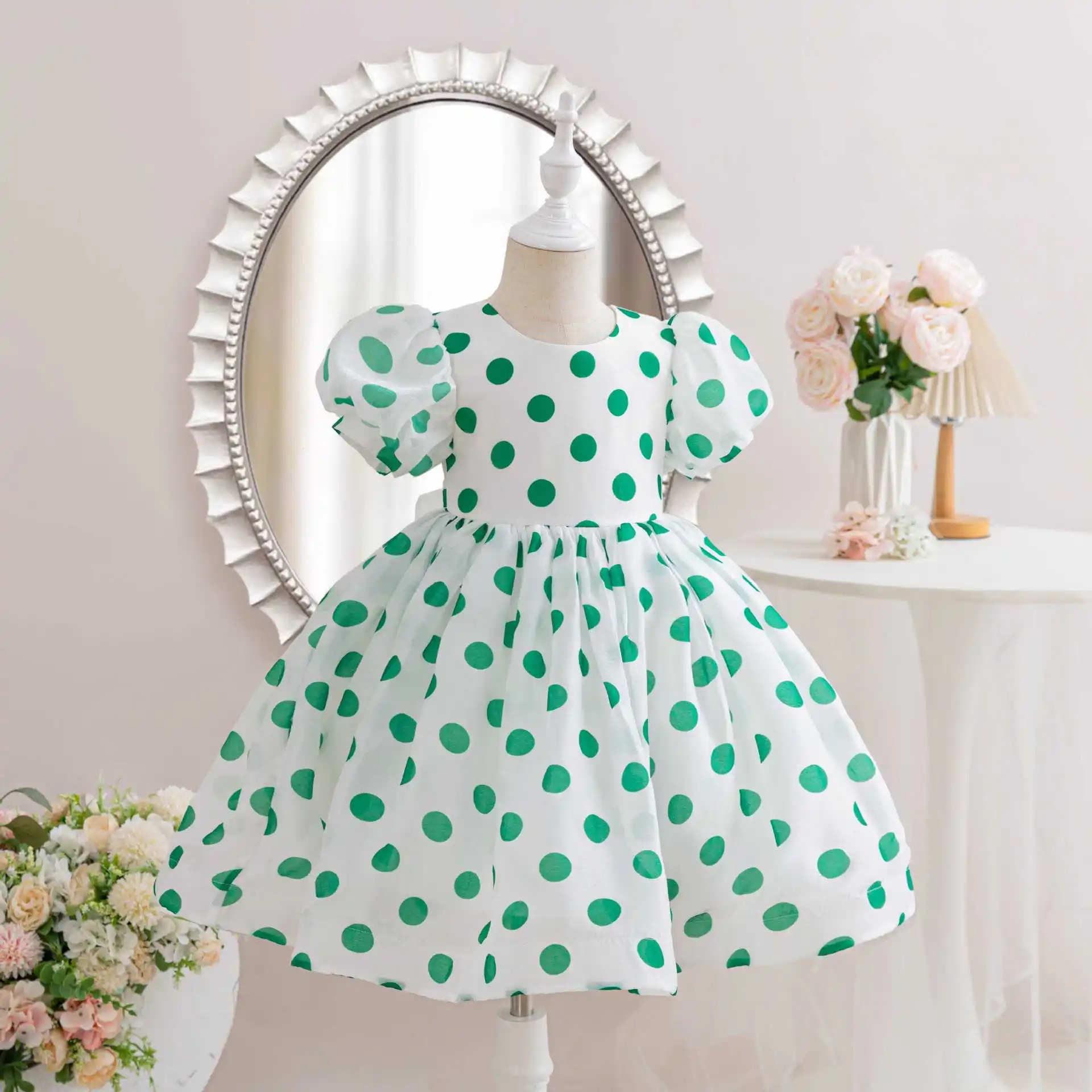 HETISO New Summer Cartoon Girls Print Dress Fashion Kids Short Sleeve Princess Dresses Children Party Clothes 1-6Y