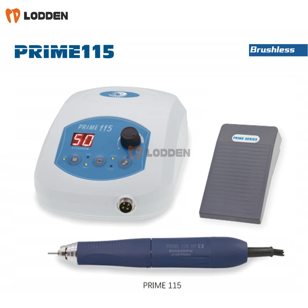 210W Dental Micromotor Machine PRIME115 Brushless Micromotor Handpiece 50000RPM Speed Strong Jewelry Nail Polisher