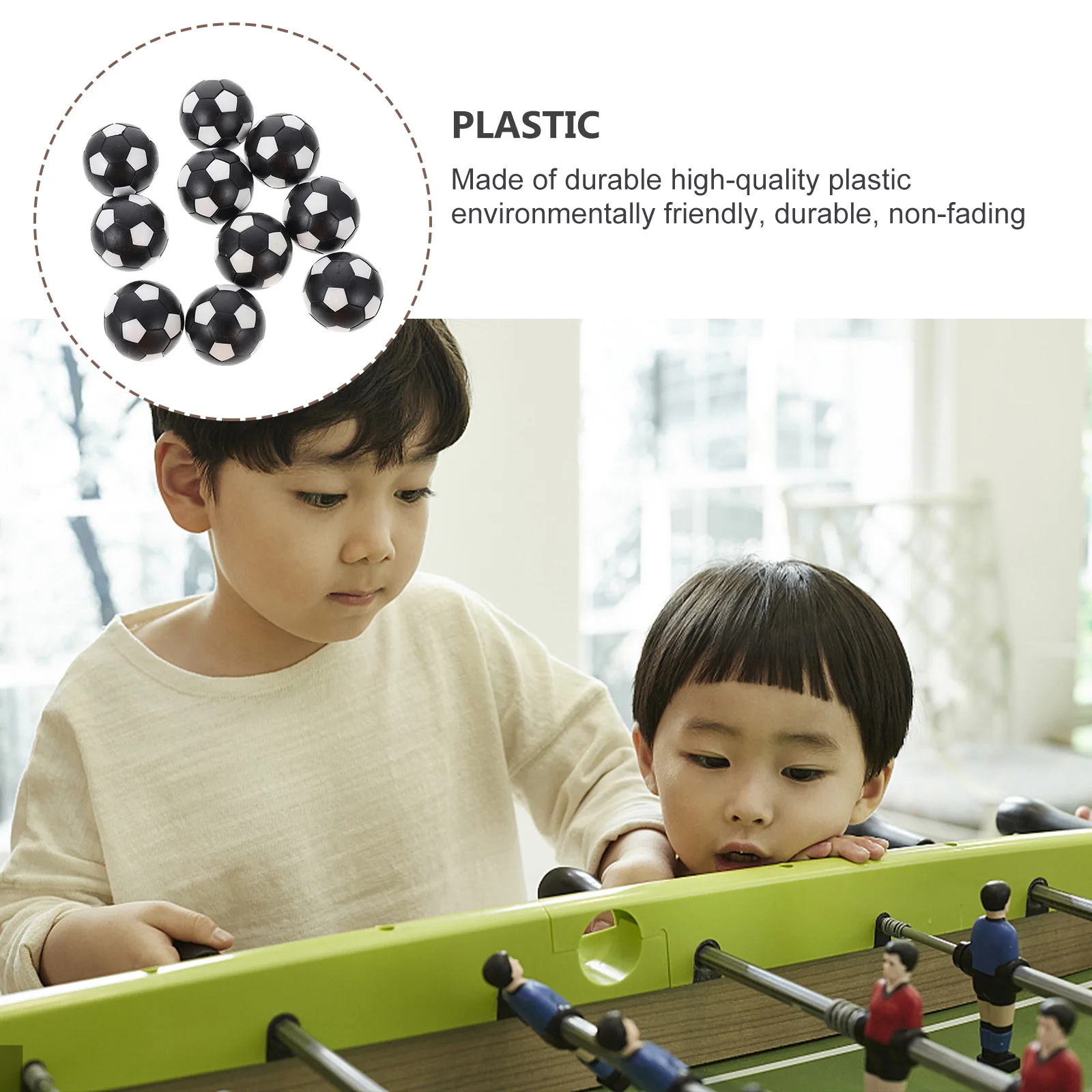 

10Pcs Table Soccer Balls High Quality Plastic Replacement Football Machine Accessories Lightweight Compact for Home Office