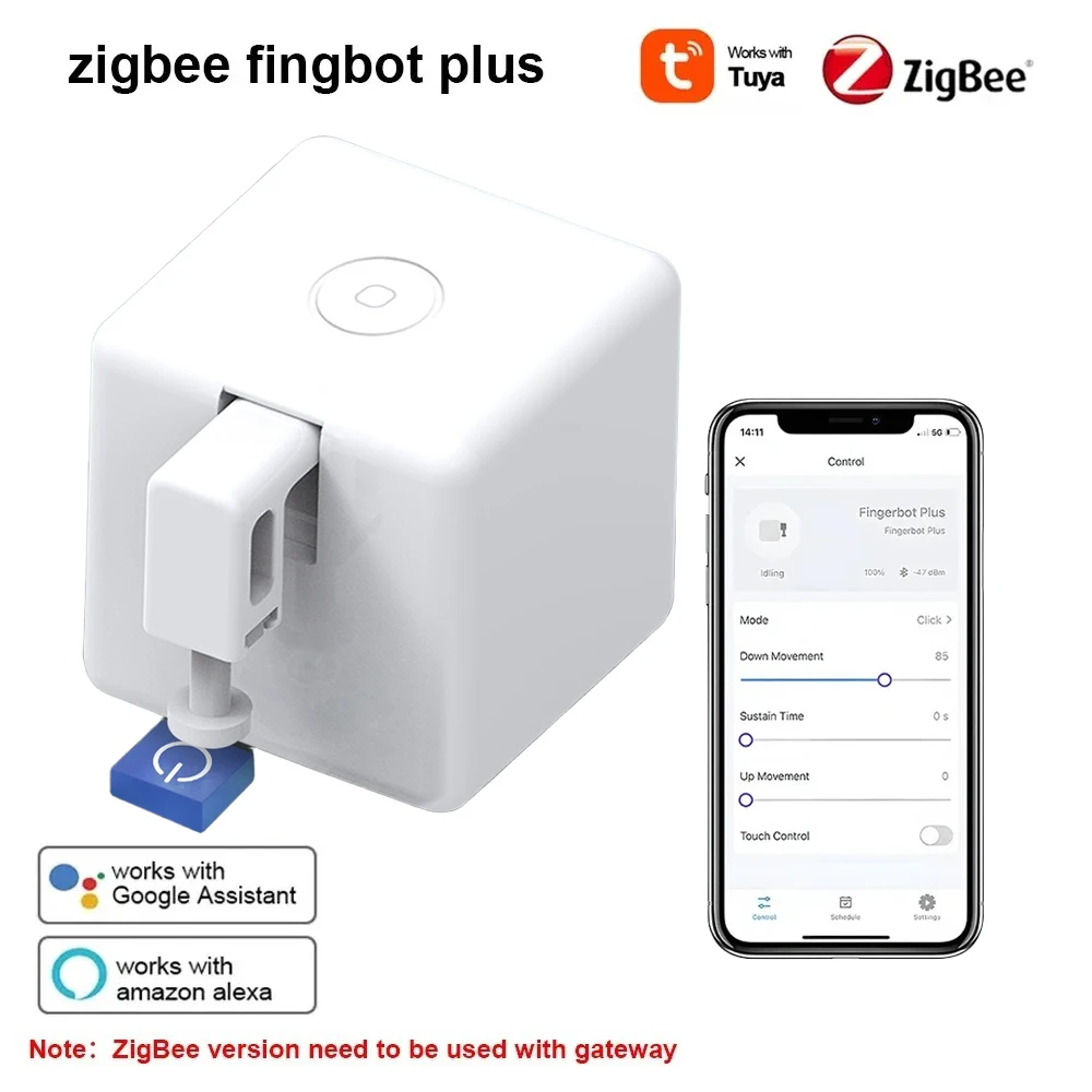 

Tuya Zigbee Button Fingerbot Robot Button Pusher for Smart Home Works with Alexa & Google Home Automate Switches & Any Button