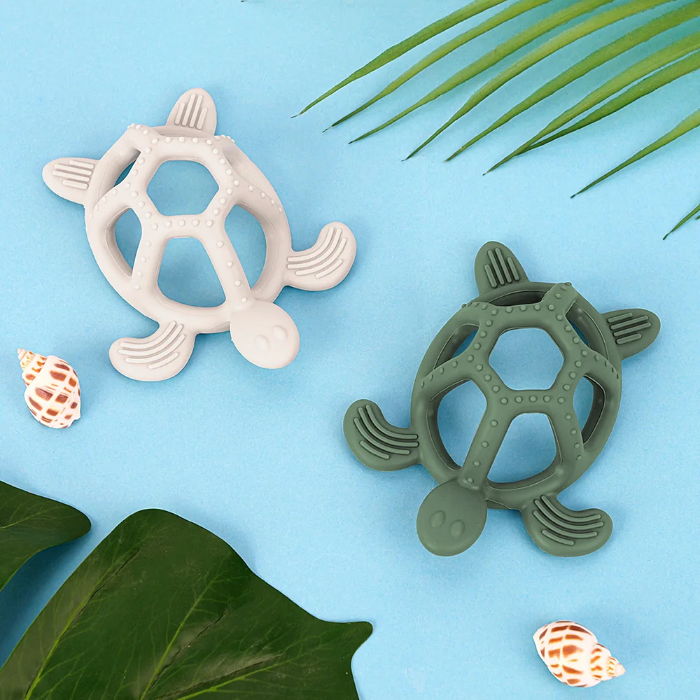 1 st Baby Siliconen Bijtring Knaagdier Cartoon Dieren Food Grade Siliconen Schildpad DIY Tandjes Speelgoed Voor Tanden Staaf Bijtringen Gift