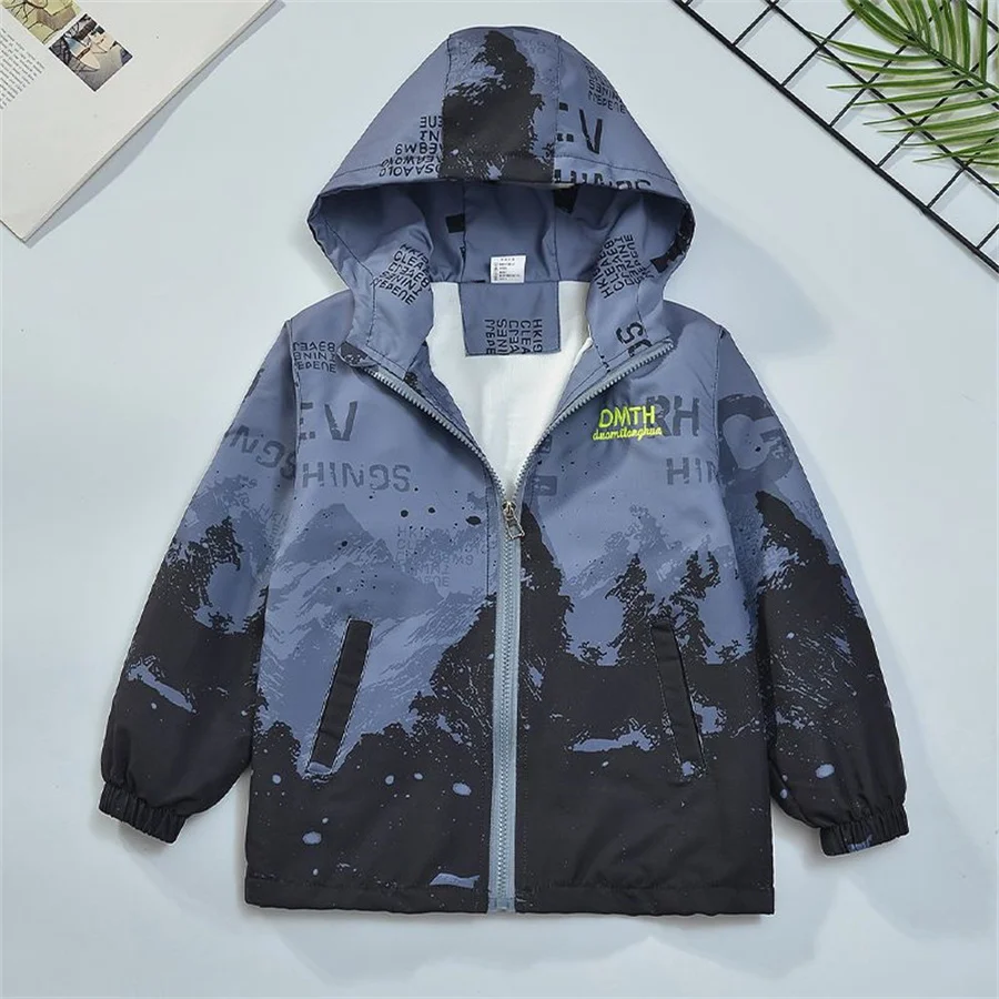 Big Size Spring Teenager Boys Coats Casual Outdoor Hooded Sweatshirt For Kids 3-14 Years Handsome Children Windbreaker Jacket