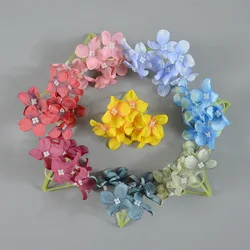 50pcs 15Colors Mini Hydrangea Silk Simulation Flower Heads Home Wedding Decor For Scrapbooking Handicraft Festival Decoration
