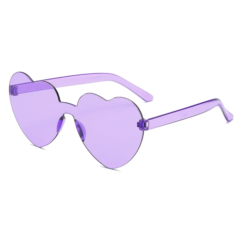 New Fashion Candy Heart Sunglasses Women Gradient Color Integrated Sun Glasses Personality Frameless Design Female Очки 선글라스