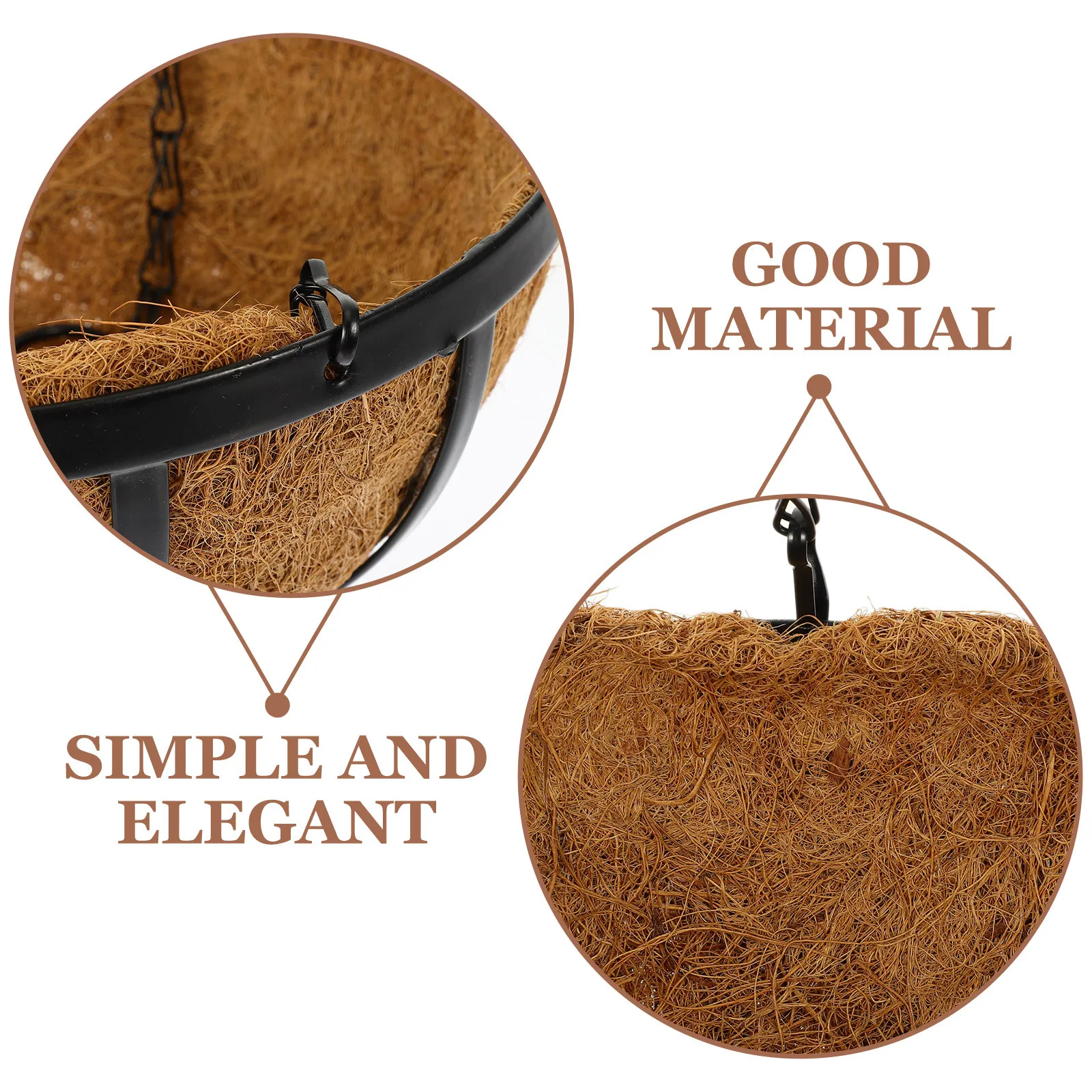 

Coconut Hanging Basket Large Round Planter For Indoor Outdoor Garden Durable Natural Fiber Wall Mount Flowerpot Balcony