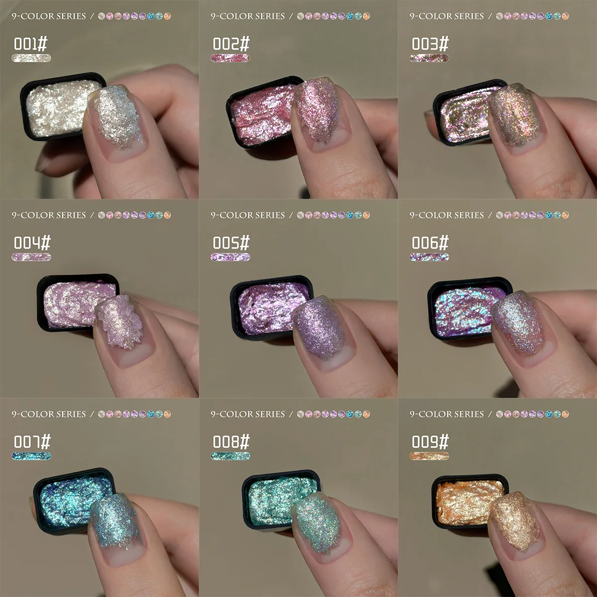 9 สีเล็บ Aurora Fairy Powder ครีมฤดูใบไม้ผลิฤดูร้อนสําหรับเล็บมืออาชีพออกแบบตกแต่งเม็ดสีเล็บเจล