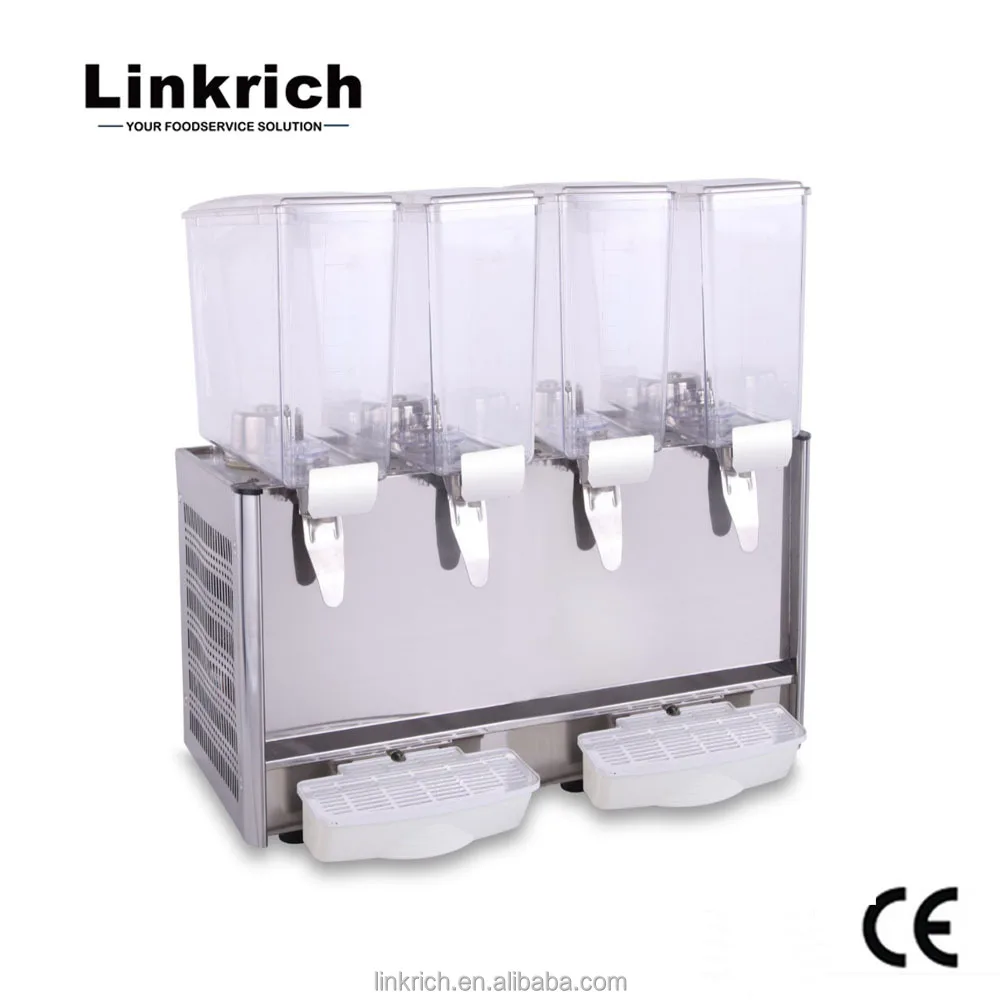 Commerciële Vier Tanks 9Lx4 Fruitpers Mixer Dispenser Bestseller Roestvrijstalen Messen Elektrisch 220V Huishoudelijk Hotelgebruik