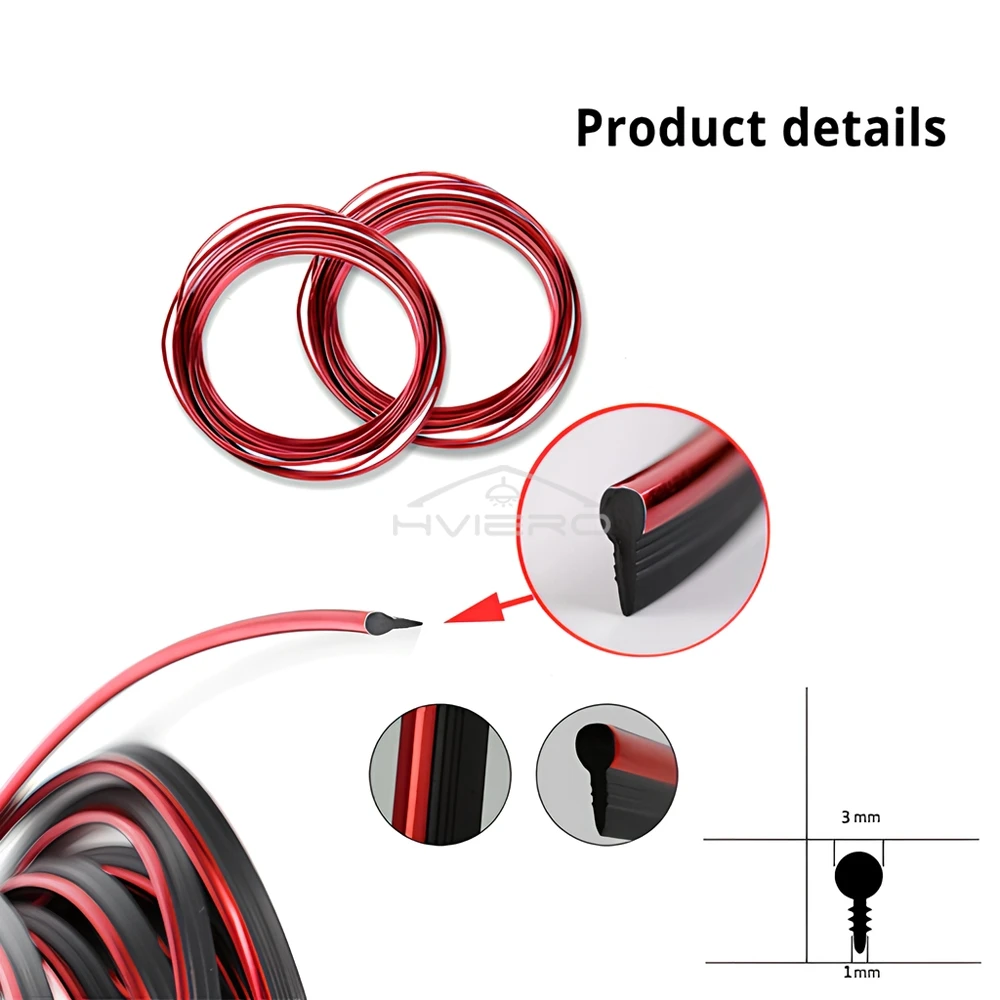 Car Moulding Decoration Flexible Strips 5M Interior Auto Mouldings Car Cover Trim Dashboard Door Edgein Car-styling Universal
