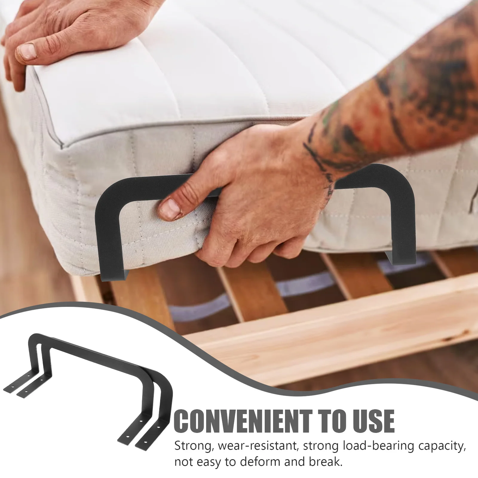 

2Pcs Mattress Anti-Slip Holder Sturdy Iron Retainer Bar for Bed Frame Secure Fit No Installation Tools Required Multi-Size