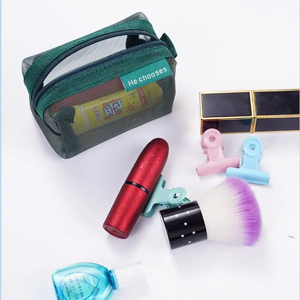 

Large Capacity Mesh Makeup Bag Retro Color Storage Bag Toiletry Storage Bag Organizer Case Toiletry Bag Transparent Cosmetic Bag