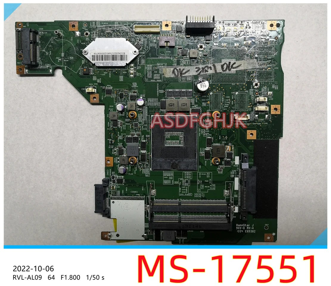 

Original MS-17551 For MSI MS-1755 CX70 Laptop Motherboard HM76 TESE OK