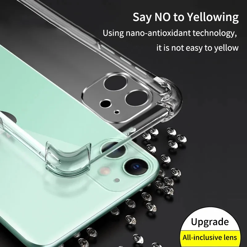 Full Packet Clear Shockproof Phone Case for IPhone Pro Max XS Max X XR 8 7 6 6S 16 15 2023 12 13 14 Silicone Back Cover