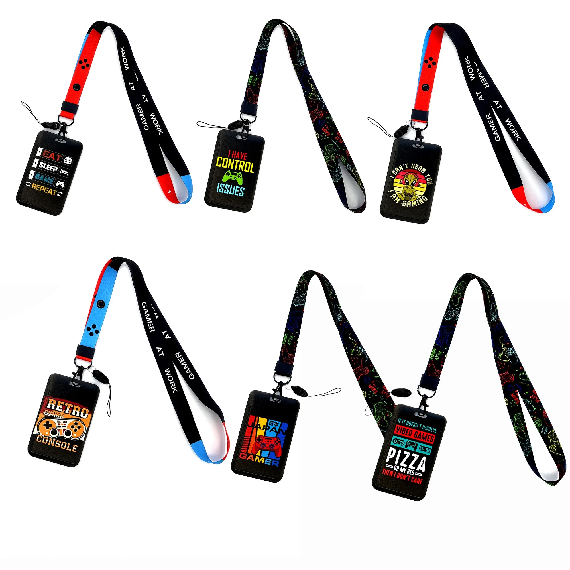 Gamer Card Holder Lanyard Camera Neck Strap Credit Card Case ID Badge Holders Credentials Protection Card Holders