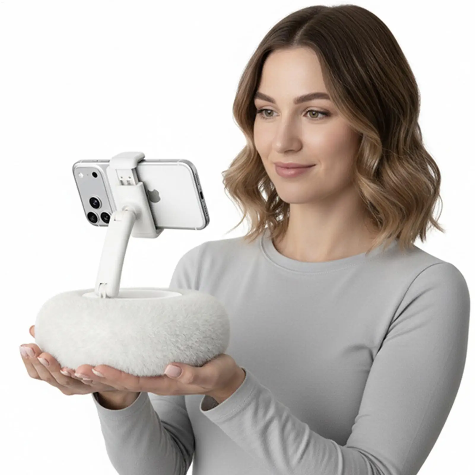 

Подставка для планшета, мягкая плюшевая подушка, вращение на 360°, складной держатель для телефона, для кровати, дивана, автомобиля, путешествий, чтения, просмотра видео, использование без рук