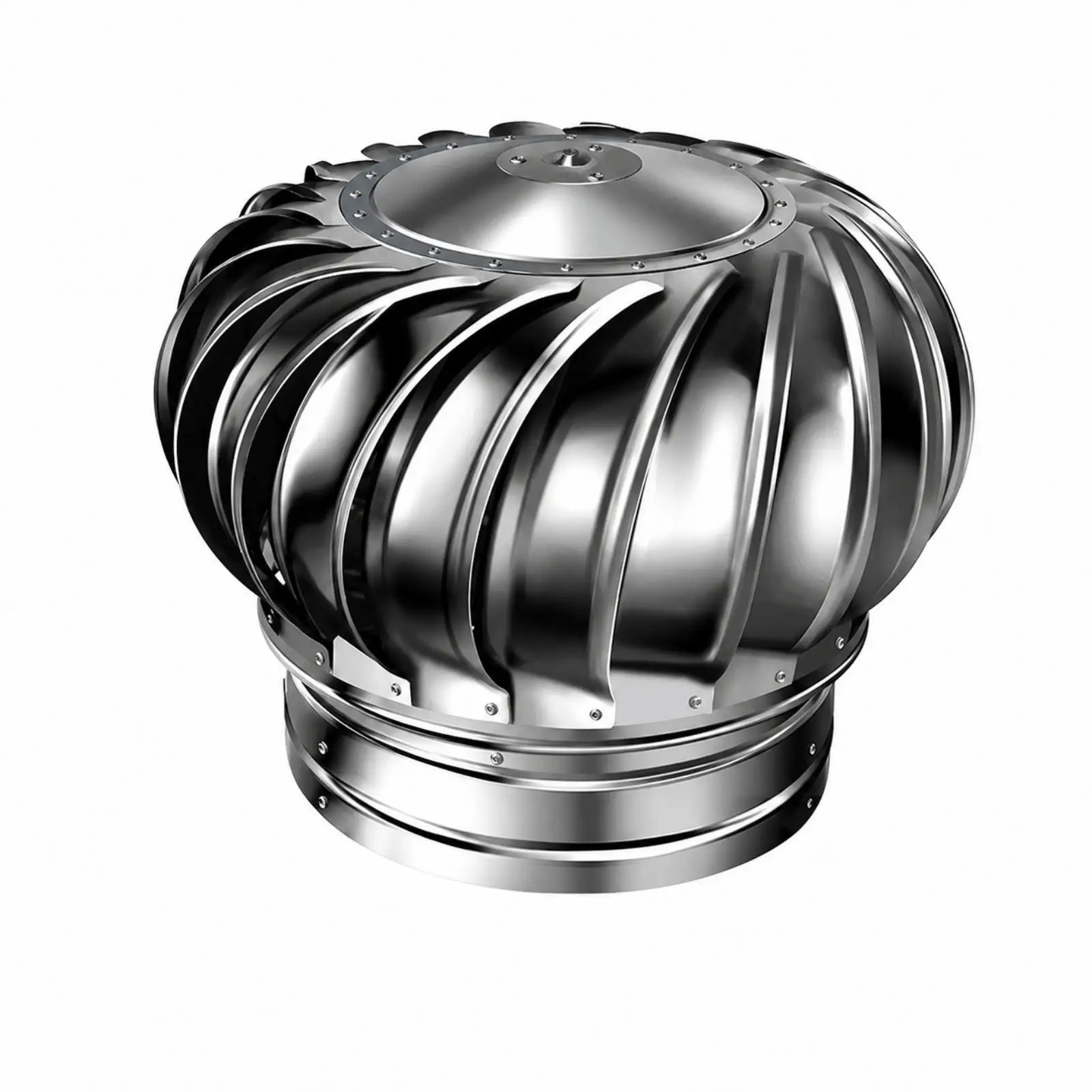 Wind Powered Roof Ventilator 304 Stainless Steel Exhaust Turbine for Shed Warehouse Industrial Building Air Conditioning