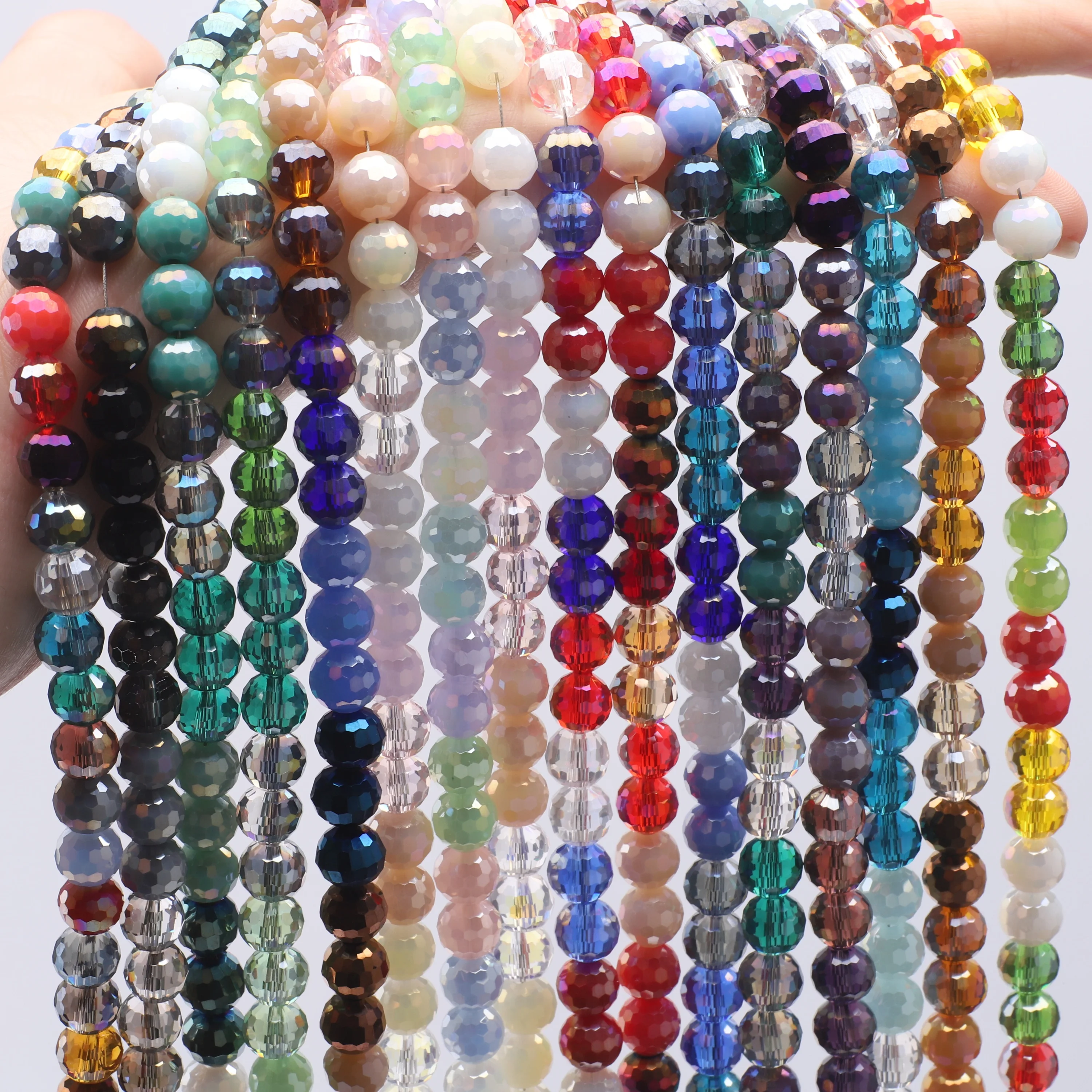 

36 шт. 8 мм 96 листов шаровые хрустальные стеклянные круглые бусины-разделители для изготовления ювелирных изделий DIY браслеты ожерелья телефонные цепочки Декор одежды