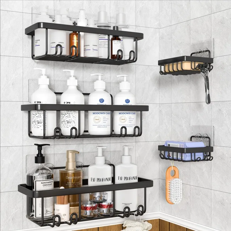 

Bathroom Floating Wall Organizer Rack Iron Storage Rack Multifunctional Organization Holder Aesthetic Shelf Organizers Furniture