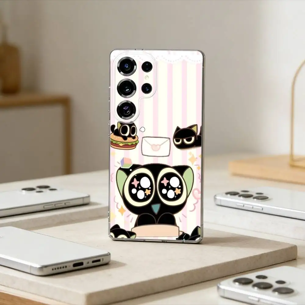 

XiaoHei-Luo Cat Printed Phone Case For Samsung S25,S24,S21,S22,S23,S30,Ultra,S20,Plus,Fe,Note,10,9,5G Transparent Cover