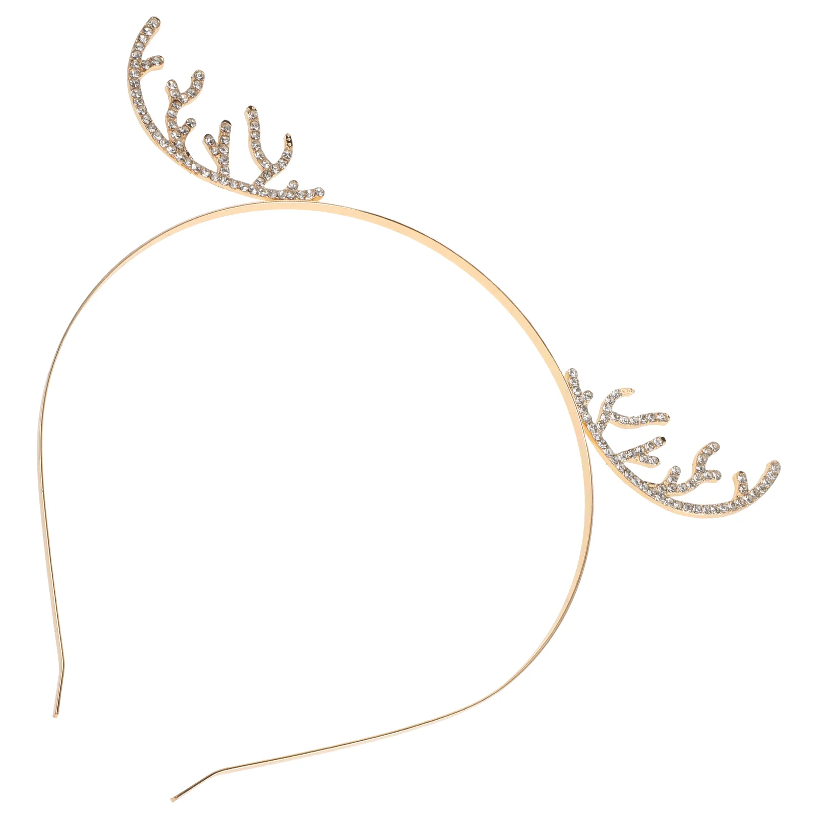 Antler Headband Holiday Crown Antlers Deer Ears Hair Hoop Rhinestone Reindeer Zinc Alloy Theme