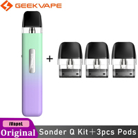 Original Geekvape Sonder Q Pod Kit 1000mAh Battery 20W Vape ＋ 3pcs Q Pod Cartridge 0.6/0.8/1.2ohm optional E Cigarette Vape