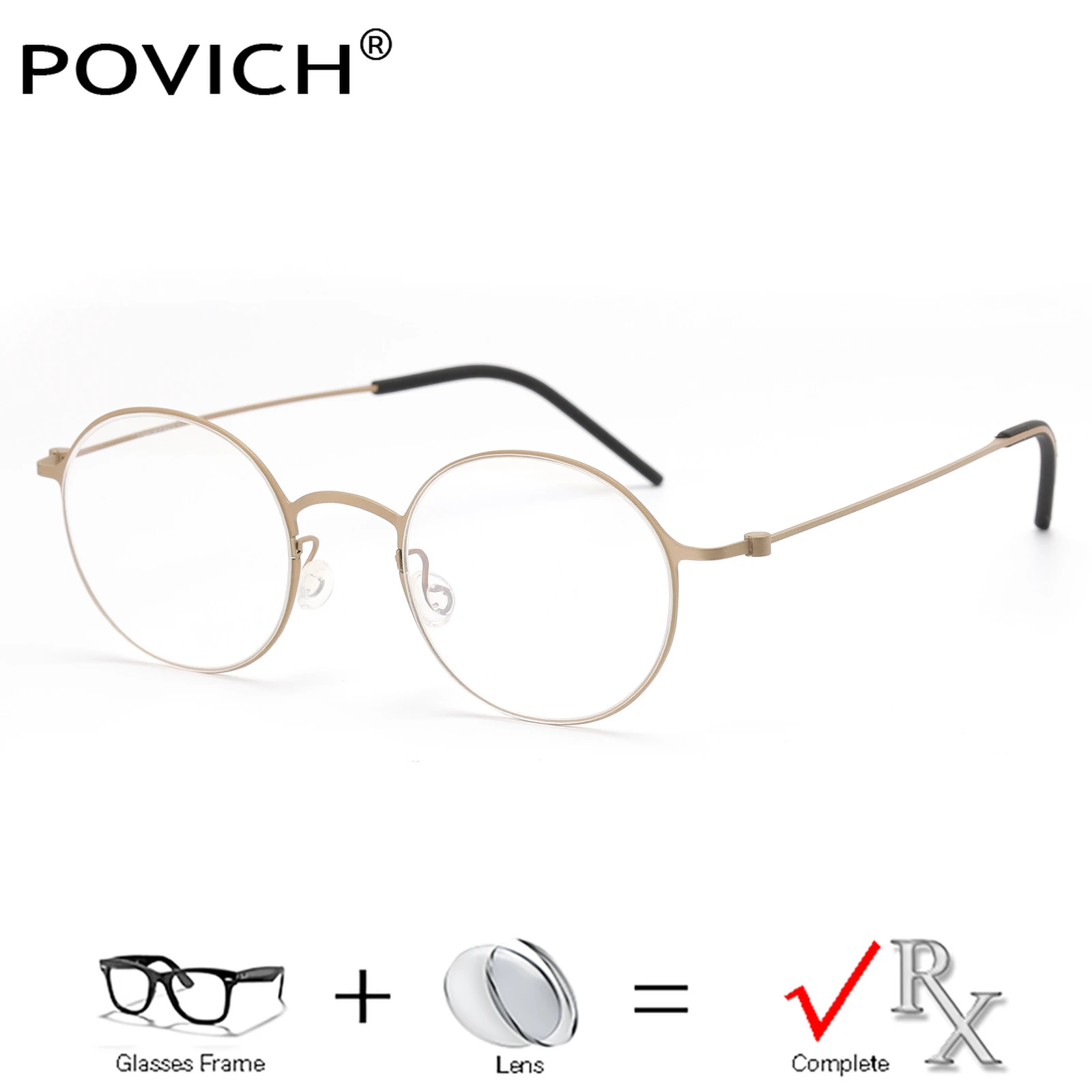

NEW Screwless Oval Design Pure Titanium Eyewear Women Prescription Glasses Myopia Reading Clear Recipe Lenses Ocular Eyewear