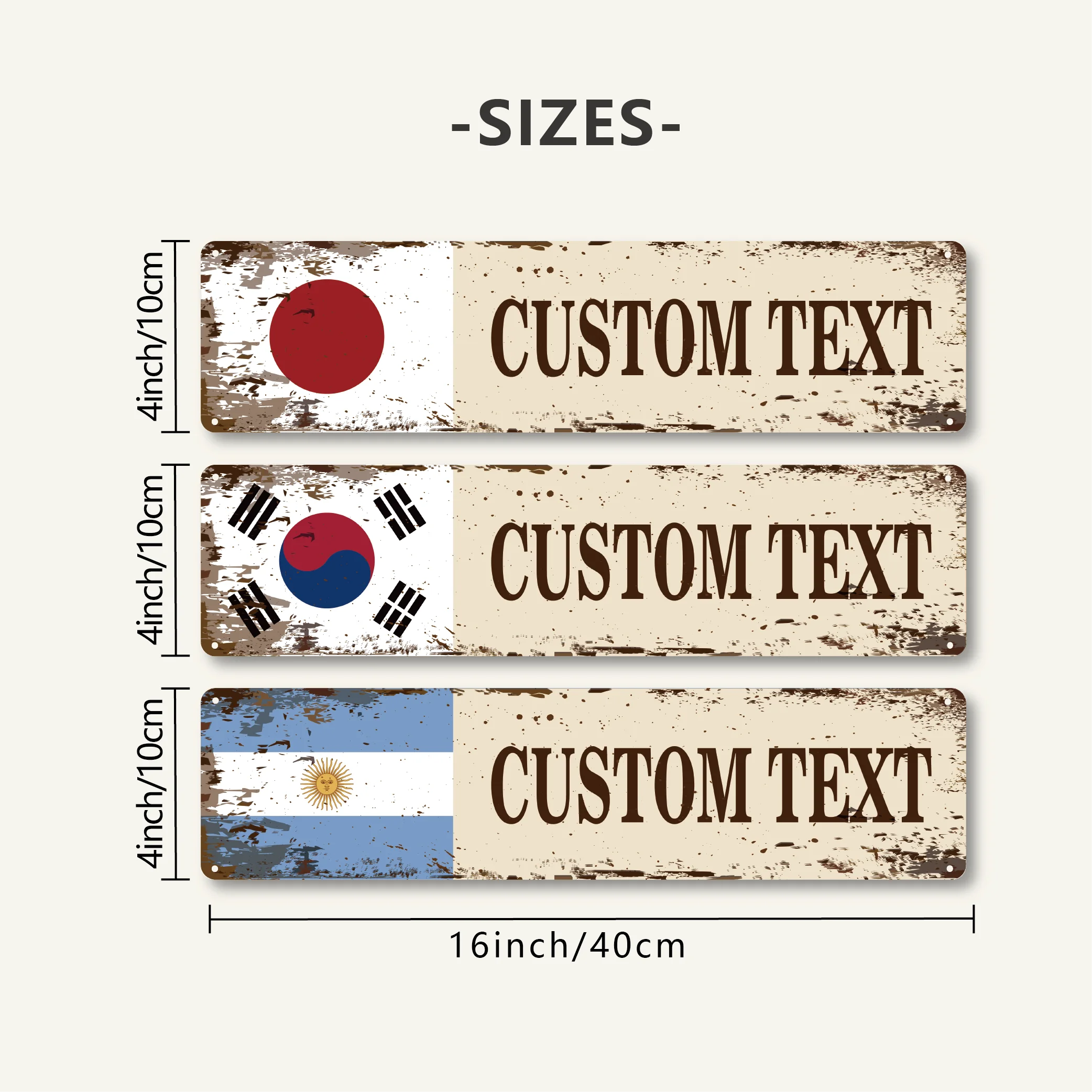 

1pc hot sale Japan national flags Personalized Text Metal Wall Signs Iron Wall Plaque For Kids Room Living Room Home Decor