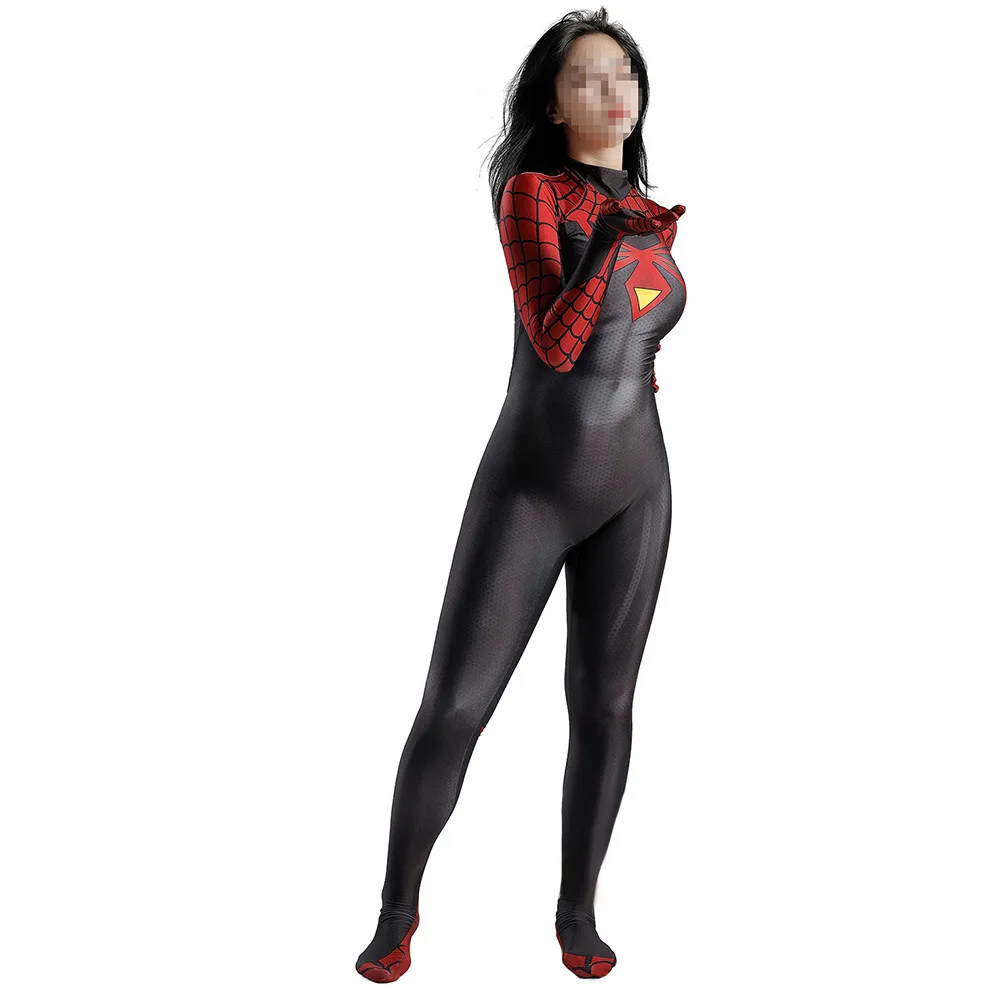 SpiderWomen Costume Cosplay Spandex Halloween Costume Spider  Girls Superhero Zentai Bodysuit for Women Female Kids