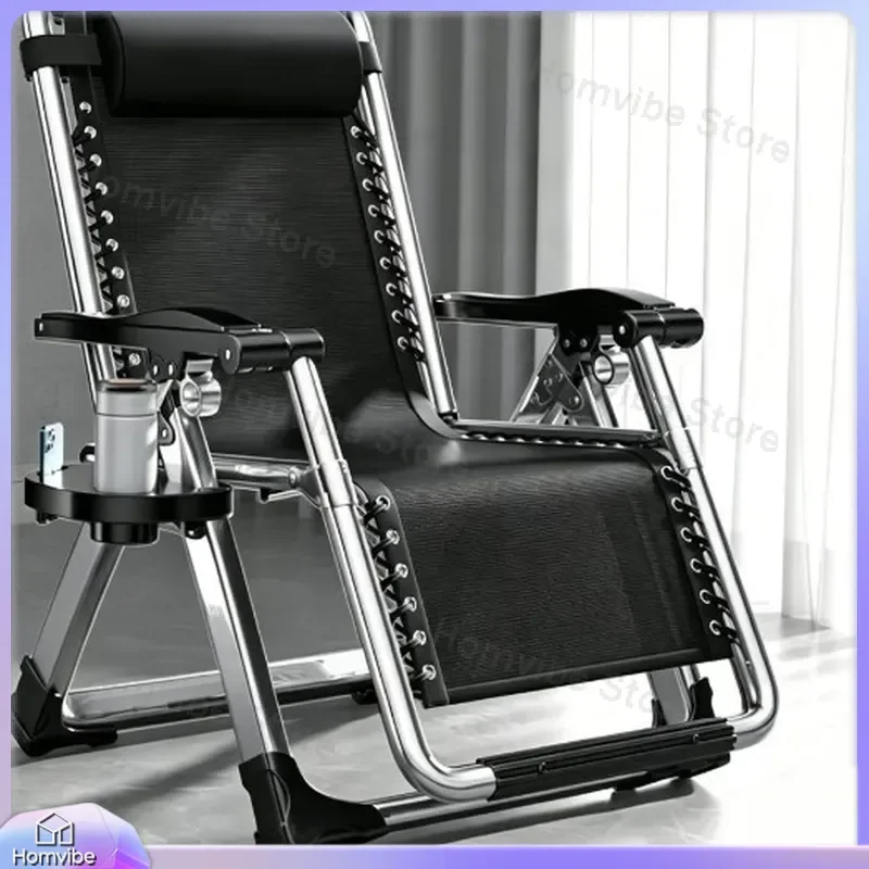 Folding Bed Chair Office Nap Recliner Portable Lounge Chair for Home Beach Leisure Back Support Sleeping Cot Furniture