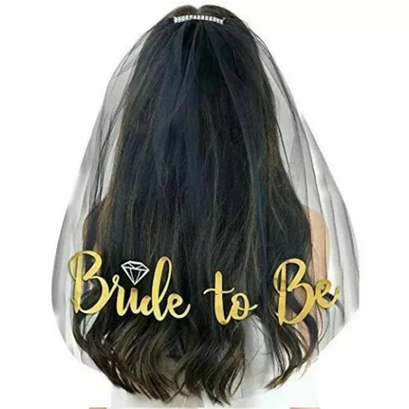 Mode korte tule bruidssluiers met kam wit ivoor bruids tweelaags sluier voor bruid voor huwelijk bruiloft accessoires