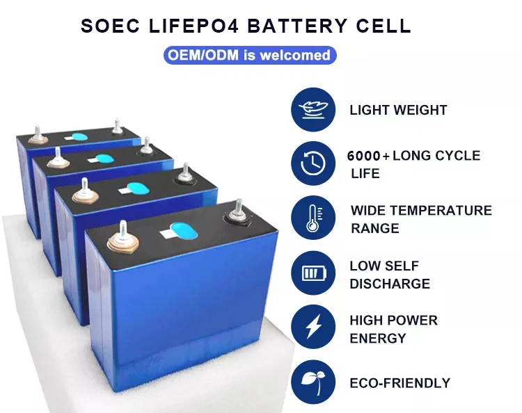 SOEC 315Ah Lifepo4 Cells 4/8/16PCS Grade A Rechargeable Battery 3.2V 315AH Lithium Iron Phosphate DIY 12V 24V 48V Battery Pack